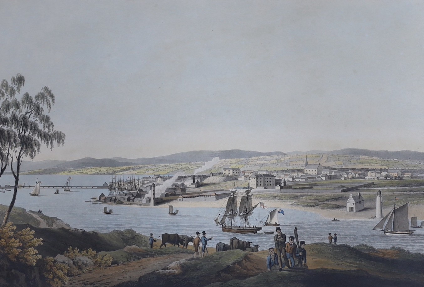 Joseph Clark, three coloured aquatints, 'Melrose', 'Inverness' and 'Montrose', published by Smith & Elder c.1823, 39 x 57cm